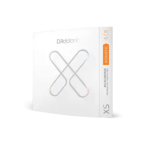 D'addario XS 80/20 Bronze Coated Acoustic Guitar Strings, 10-47 Extra Light - snarenset Express Levering