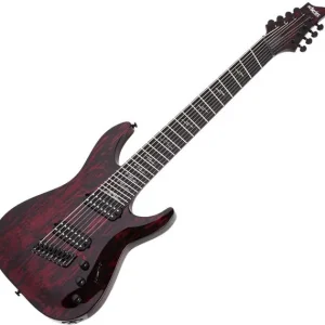 Speciale Aanbieding Schecter C-8 Multiscale Silver Mountain - blood moon