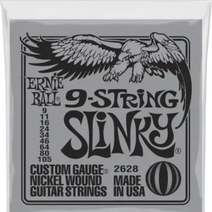Direct Verzonden Ernie ball P02628 Electric Guitar 9-String Set Slinky Nickel Wound 9-105 - 9-snarige set