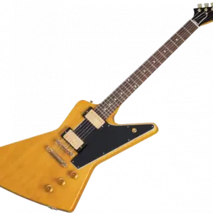 Snelle Levering Gibson Custom Shop 1958 Korina Explorer Reissue (Black Pickguard) - vos natural