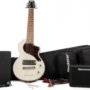 Blackstar Carry-on Travel Guitar Deluxe Pack - white Gereduceerde Prijs