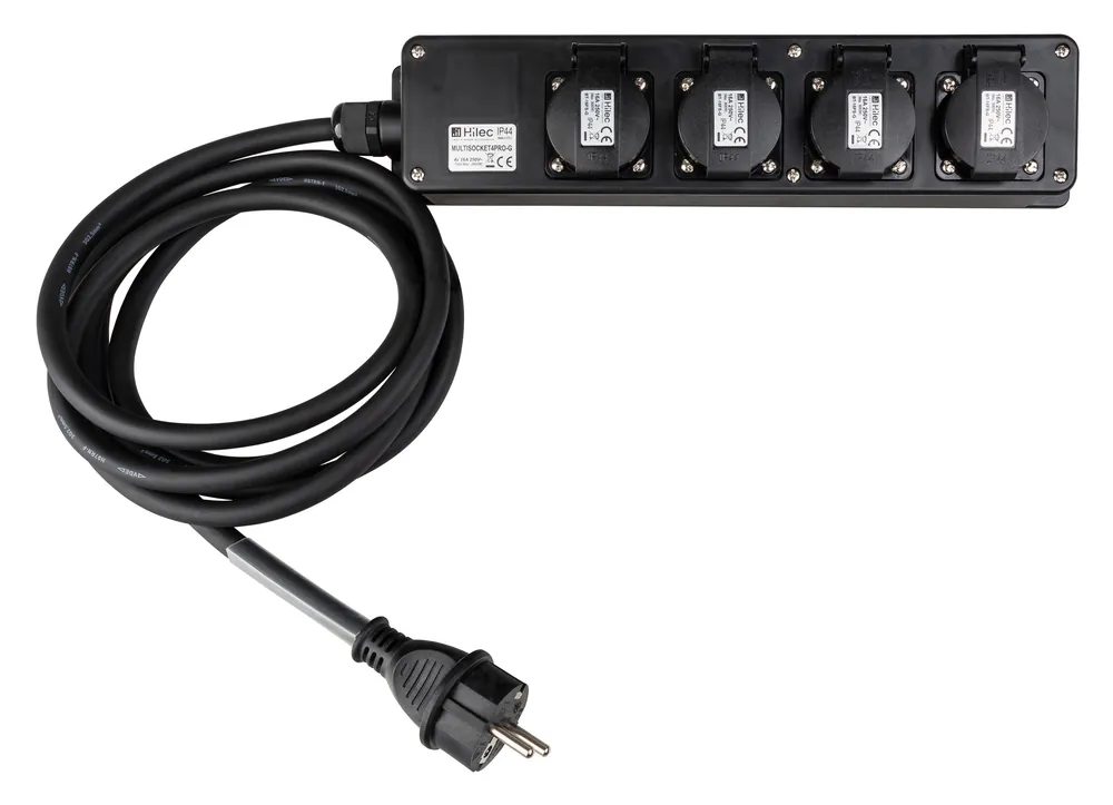 Hilec MULTISOCKET4PRO-G-3M stroomverdeeldoos Beperkt Aanbod