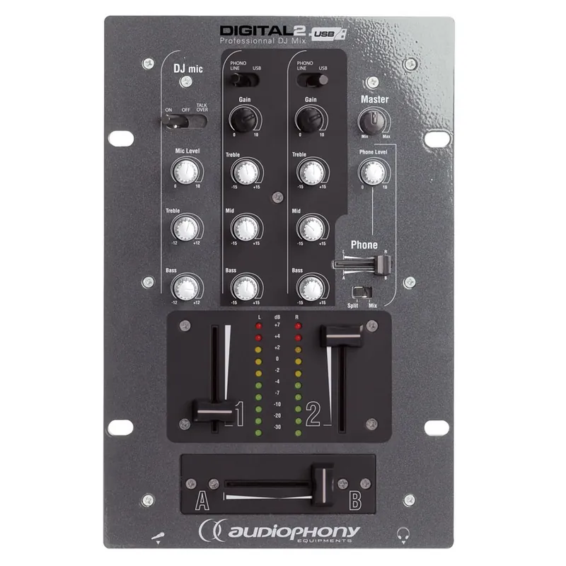 Audiophony DIGITAL 2 2-kanaals DJ mixer Gecertificeerd