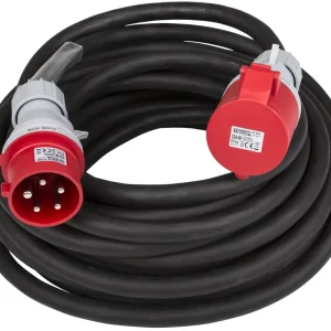 Hilec CEE-CABLE-32A-5G6-20M 5-polige CEE stroomkabel met transparante krimpkous Goedkoop