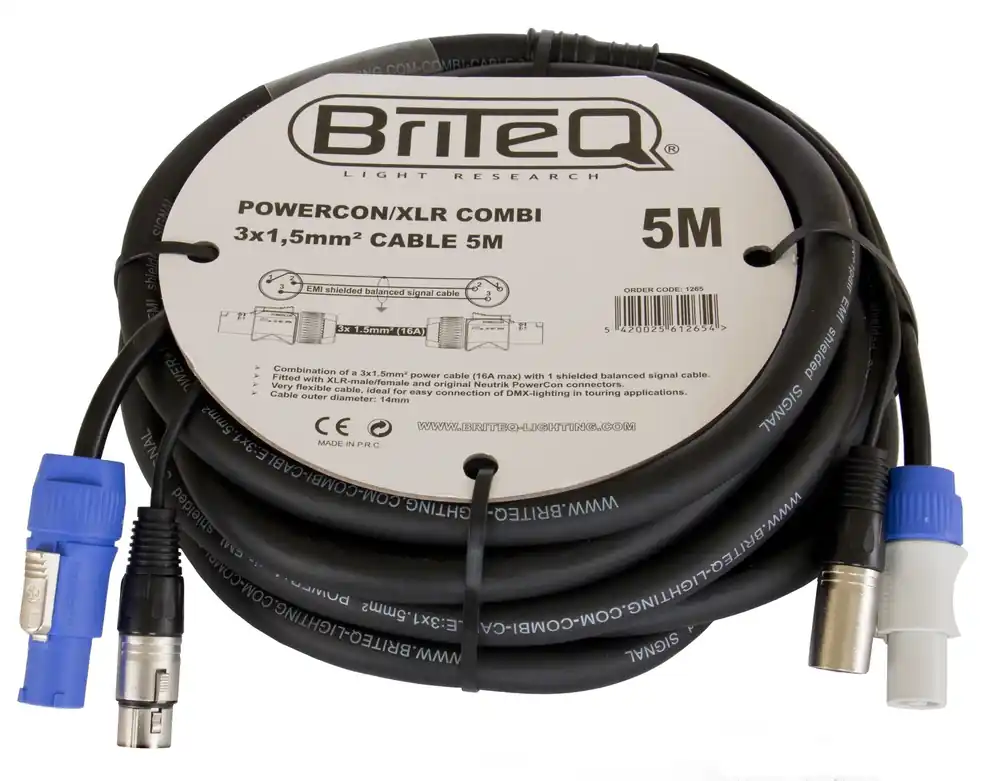 Beperkt Aanbod Hilec POWERCON/XLR COMBI 3x1,5mm² CABLE5M