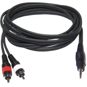 Hilec CL-30/3 1x mannelijke stereo mini Jack 3.5 / 2x mannelijke RCA kabel 3m Aanbieding
