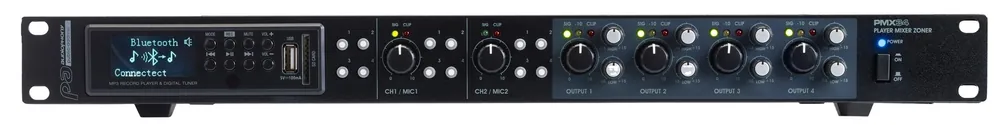 Beperkte Voorraad Audiophony PMX34 Mixer met 2 ingangen / 4 uitgangen