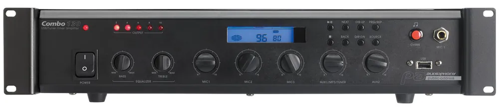 Superprijs Audiophony COMBO130 Mengpaneel / versterker / multimediaspeler 130W