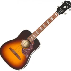 Epiphone Hummingbird Tenor Acoustic/Electric Ukulele +Bag - tobacco sunburst Meest Verkocht