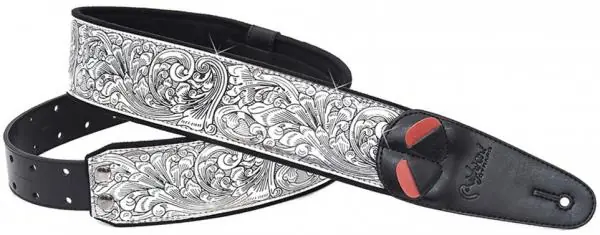 Gereduceerde Prijs Righton straps Vegan Mojo Revolver Guitar Strap - Silver