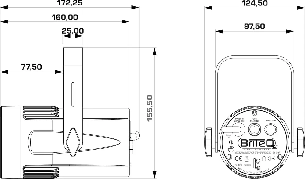 Bestel Nu BRITEQ BEAMSPOT1-TRIAC WW