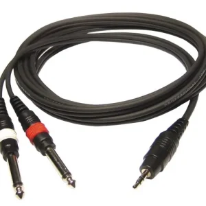 Hilec CL-31/3 1x mannelijke stereo 3.5 mini Jack / 2x mannelijke mono 6.35 Jack kabel 3m Flitsaanbieding
