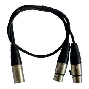 Flitsaanbieding Hilec CL-29/0.6 1x mannelijke XLR / 2x vrouwelijke XLR kabel 0.6m