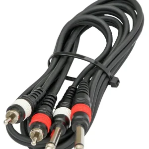 Gecertificeerd Hilec 2-0435 Assembled cable signal 2x RCA + mono Jack 3m