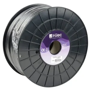 Hilec CAT6cable CAT6 cable 26AWG 100m roll Black Gratis Verzending