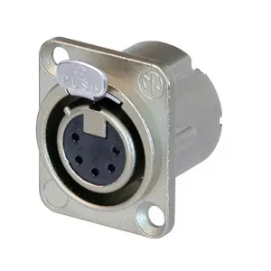 Neutrik NC5FD-LX Vrouwelijk XLR-chassisdeel vergrendelbaar D-size 5-pens Finale Uitverkoop
