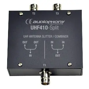 Veilige Betaling Audiophony UHF410-Split 2-in-1 IN/UIT lijnsplitser met BNC-connector