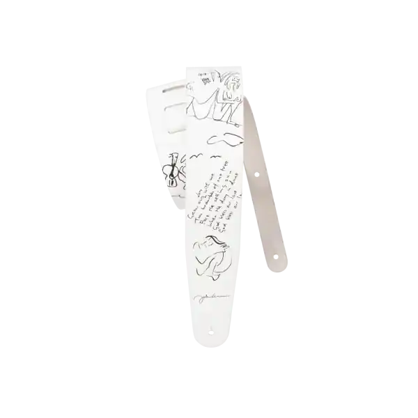 D'addario John Lennon Art Series Leather Strap - John & Yoko Populair