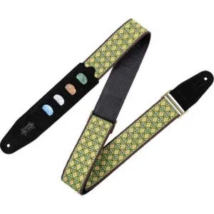 Direct Beschikbaar Levy's 5 cm jacquard guitar strap with 4 pick holder - Design 25