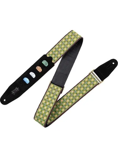 Direct Beschikbaar Levy's 5 cm jacquard guitar strap with 4 pick holder - Design 25