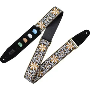Levy's 5 cm jacquard guitar strap with 4 pick holder - Design 13 Flitsaanbieding