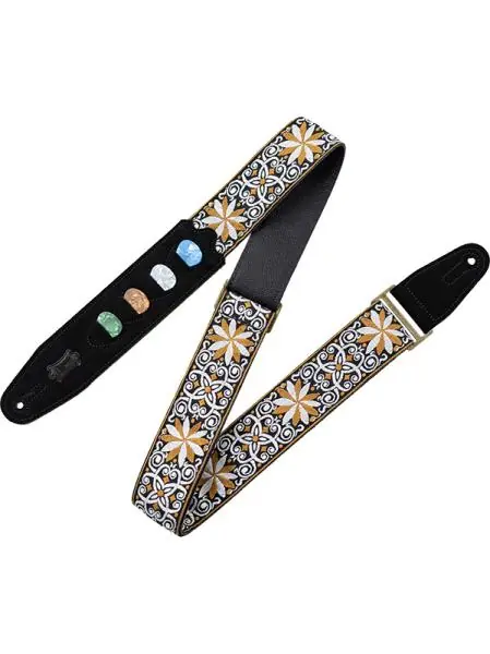 Levy's 5 cm jacquard guitar strap with 4 pick holder - Design 13 Flitsaanbieding