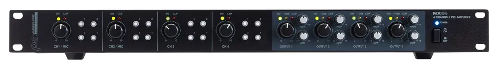 Audiophony MX44 Mixer 4 ingangen / 4 uitgangen Direct Beschikbaar