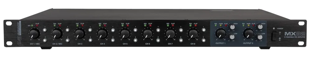 Audiophony MX82 Monteerbare mixer/voorversterker Tijdelijk Beschikbaar
