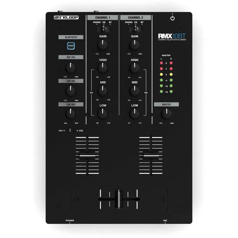 Reloop RMX-10 BT 2-kanaals Bluetooth DJ-mixer Beperkte Voorraad