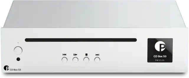 Op = Op Pro-Ject CD Box S3 zilver