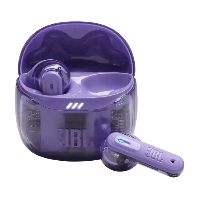 Must-Have JBL Tune Flex 2 draadloze noice cancelling oortjes ghost editie paars