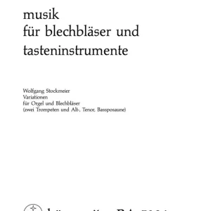 Variationen (Nr. 1 - 6) fuer Blechbläserchor und Orgel (1968) Beste Prijs