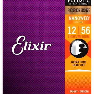 Beperkte Voorraad Elixir Strings set Nanoweb Phosphor Bronze.012 - .056