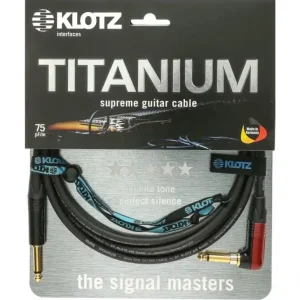 Klotz Titanium Gitaar kabel 6 m. Recht-Haaks Silent Plug (TIR0600PSP) Laatste Versie