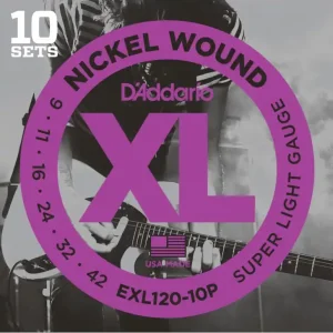 Direct Beschikbaar D'Addario EXL120-10P set electrisch gitaar .009 - .042 10 pack