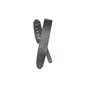 D'Addario 25LE00 Gitaarband -Embossed Leather, Zwart Laatste Kans