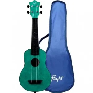 Flight TUS65 ABS Travel Sopraan Ukulele Emerald Gratis Retour