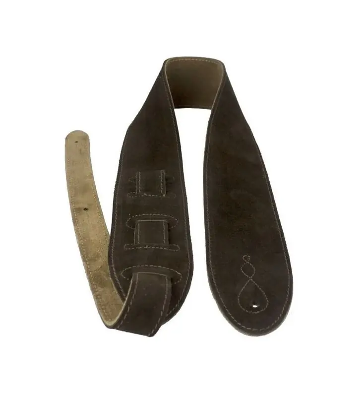 LG Straps Comfy Suede Bootlace Brown Gitaarband Op = Op