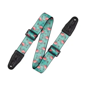 Gratis Retour Levy's Flamingos 2 Inch Polyester Gitaarband