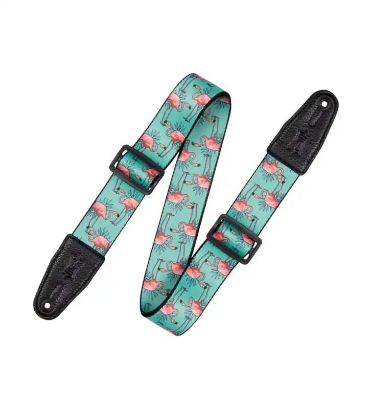 Gratis Retour Levy's Flamingos 2 Inch Polyester Gitaarband