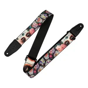 Seizoensaanbieding Levy's Calaca Eyes - 2 Inch Polyester Gitaarband