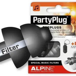 Gecertificeerd Oordopjes Alpine party plugs zwart
