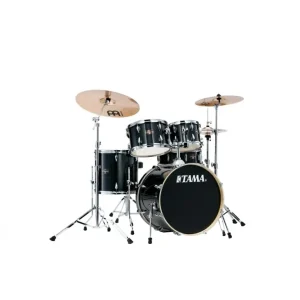 Tama IE50H6W-HBK Compleet Imperialstar Drumstel inclusief Meinl Bekkenset - Hairline Black Weekendaanbieding