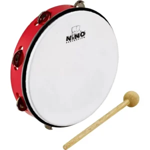 Premium Nino Percussion NINO51R 8" ABS tambourijn met vel Rood