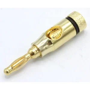 Weekendaanbieding Spanjaard Banana Plug Metaal Verguld Schroefmontage, Zwart