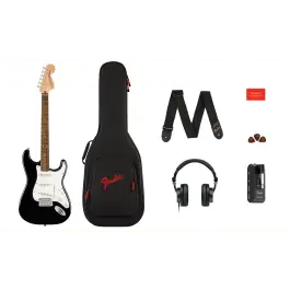 Squier Affinity Stratocaster Black & Mustang Micro Starterpack Gratis Retour