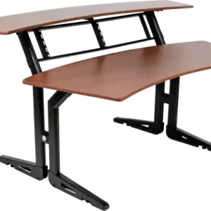 Rechtstreeks Van De Fabrikant Quiklok Two-level studio furniture + 8U rack - cherry wood