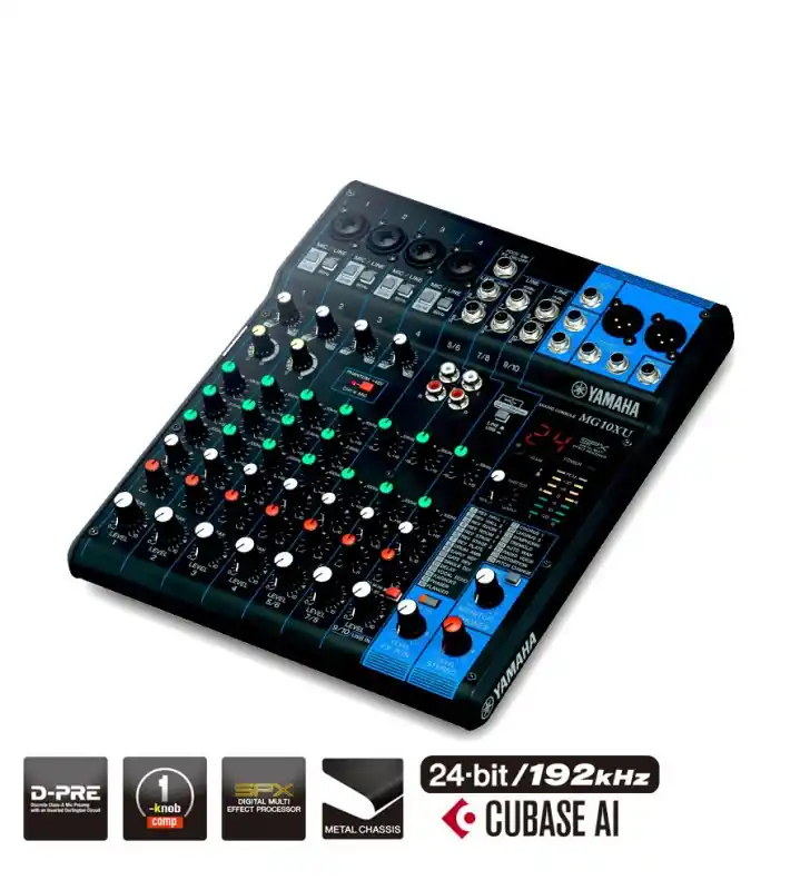 Yamaha MG-10XU 10 Kanalen Mengtafel incl.FX en 2 In/2Out USB Interface Laatste Versie