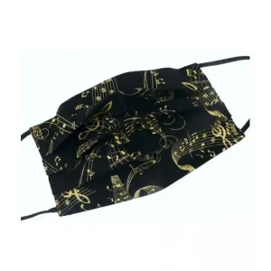 Rechtstreeks Van De Fabrikant Agifty Face Mask Music Design zwart/goud 34