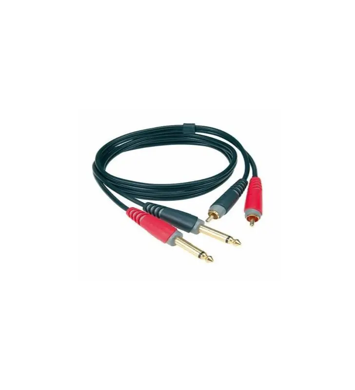 Premium Klotz AT-CJ0100 2 x RCA Male naar 2 X Jack Male, 1.0 Meter
